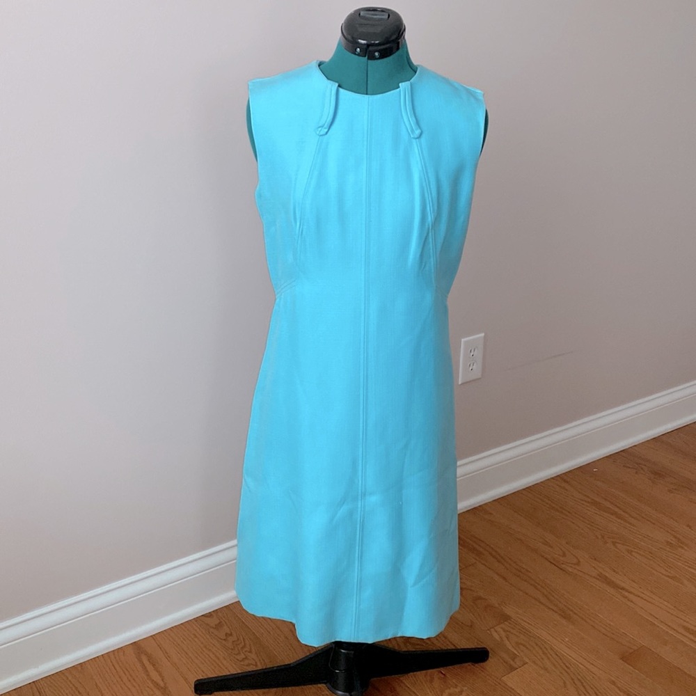 Vintage 60’s to 70’s Aqua Handmade Dress